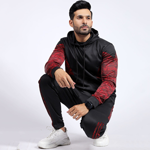 Men Streetwear Pullover Hoodie <b>Sweatpants</b> <b>Set</b> 100% Bamboo Fiber Breathable Lightweight Quick Dry Fashion Tracksuit Jogger <b>Sets</b> - Product Image 5