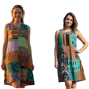 Robe maxi en coton 100% écologique pour femmes, style bohème, col en V, motif de dentelle à boutons, respirante, taille unique, commandez maintenant - Product Image 1