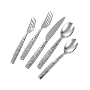 Juego de 5 cubiertos de acero inoxidable en utensilios de cocina de Mesa para el hogar cubiertos con acabado chapado en oro mango de diseñador de tono de 2 colores - Product Image 4