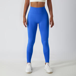 2025 Logo personnalisé solide Fitness vêtements de Yoga taille haute Leggings de gymnastique femmes entraînement doux extensible respirant pantalon écologique - Product Image 1