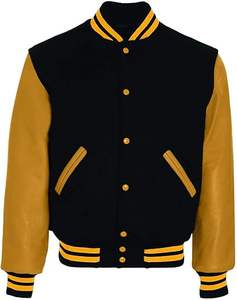 Chaqueta de béisbol de invierno Premium de alta calidad para hombre Estilo de calle de lona de lana y plumón con tela recubierta de servicio OEM - Product Image 3