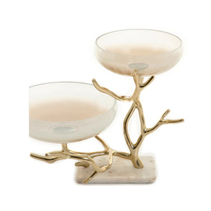Bols de service en métal et en marbre Vaisselle de qualité supérieure Idéal pour les dattes Fruits et présentation d'aliments élégants - Product Image 2