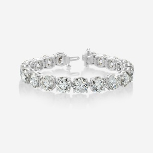 Bracelet Halo en or massif 18 carats avec diamants cultivés en laboratoire en or blanc massif 14 carats Bracelet de luxe pour femme de haute joaillerie au design élégant - Product Image 3