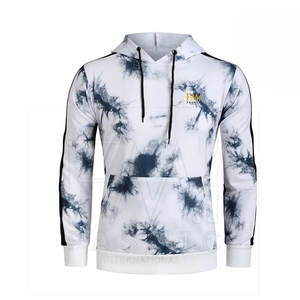 Sudadera con capucha de fitness para hombre de tela de algodón 100% de tendencia, tinte de corbata de alta calidad con patrón sólido de bolsillo para invierno - Product Image 1