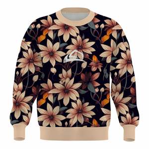 Basics <b>Men</b> Washed Crewneck Sweater Oversized Thick Wool <b>Thermal</b> Design <b>for</b> Casual Fashion Wear Moody floral fleece - Product Image 1