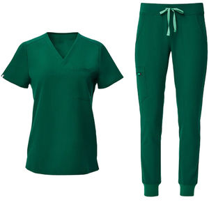 Uniformes de hospital de poliéster/Rayón de color personalizados al por mayor conjuntos de fregado de enfermera unisex elásticos de estilo cherokee - Product Image 1