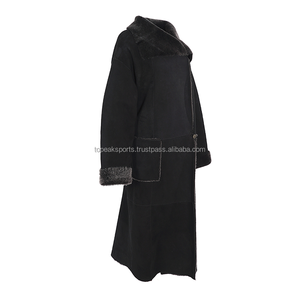 Manteau d'hiver 2026 OEM en cuir de mouton noir avec col châle pour femme, 100 % haute qualité, grande taille, vente chaude - Product Image 2