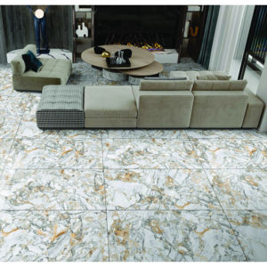 Azulejos de Porcelana Exclusivos de 600x1200 mm, Textura de Mármol Refinada, Formato Grande para Espacios de Élite - Product Image 1