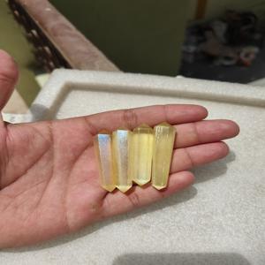 Venta al por mayor de ágata natural selenita alto pulido Aura recubierto lápiz cristal colgante doble punta terminada piedras preciosas religiosas - Product Image 4