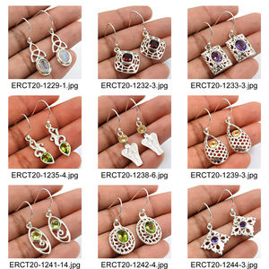 Joyería de piedra natal de febrero, Pendientes colgantes con forma de flor de piedra preciosa de amatista púrpura Natural de Plata de Ley 925 para mujeres y niñas - Product Image 5