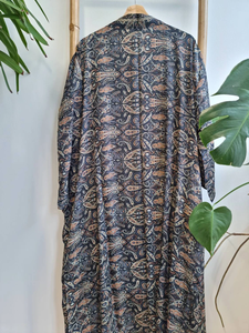 Lujo Boho Kimono Robe 100% algodón suave cómodo vestido fluido estampado Digital para Primavera Verano ocio nuevo para mujer - Product Image 2