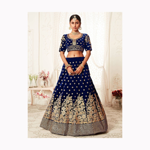 Último Lehenga con Top y Dupatta Faux Georgette tela bordado secuencia trabajo fiesta desgaste boda desgaste tradicional Lehanga - Product Image 3
