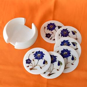 Posavasos de piedra de mármol blanco de lujo moderno, posavasos de piedra con forma hexagonal de buena calidad, venta al por mayor personalizada, gran oferta - Product Image 4