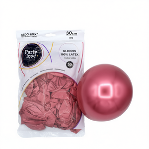 Palloncini in Lattice Party Love 30cm R12 Rosso Cromato 50pz Biodegradabili per Decorazioni Festa - Product Image 2