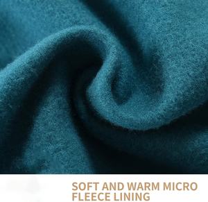 Sweat-shirt à capuche en polaire à carreaux pour hommes, sweat-shirts d'hiver avec cordon de serrage et poche Color Block à capuche pour hommes - Product Image 6