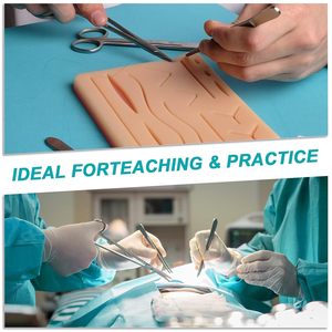 Kit de práctica de sutura para estudiantes de medicina Almohadilla grande de silicona con 14 heridas precortadas | Kit de entrenamiento de cierre de heridas Instrumento médico - Product Image 6