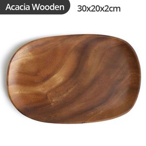 100% assiettes en bois rondes de haute qualité pour Table à manger enfants servant du bois nourriture bébé assiette de service bois d'acacia fabrication à la main - Product Image 3