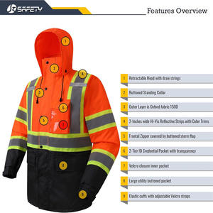 Chaquetas de seguridad de alta visibilidad con logotipo personalizado, ropa de trabajo de invierno antiestática, chaquetas de seguridad reflectantes fabricadas por Dress Sports - Product Image 4
