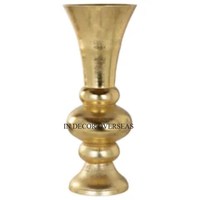 Vase trompette en métal de qualité supérieure, finition couleur argent, poli et brillant, fournitures de décoration de mariage