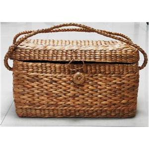 Customized Eco-Friendly Water Hyacinth Woven <b>Basket</b> Big Home <b>Storage</b> Organizing Your Clothing Custom Size 15inx11inx7.5in - Product Image 4