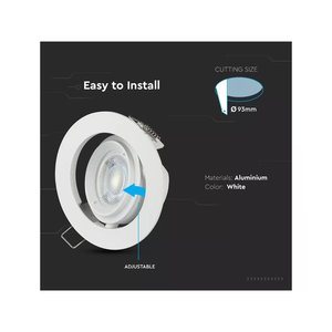 GU10 MR16 LED porta faretti da incasso colore bianco 90 gradi rotabili rotondi con anello SKU-3689-illuminazione/ - Product Image 2