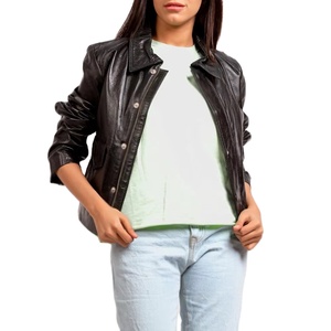 Chaqueta de Cuero para Mujer al por Mayor, Chaqueta de Cuero de Manga Larga, Diseño OEM, Logotipo Personalizado, Chaquetas de Cuero Transpirables para Mujer - Product Image 1
