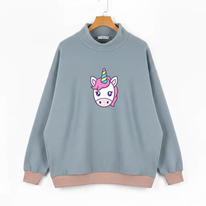 Sudadera Oversize con Cuello Alto para Mujer, Algodón Premium, Felpa Ecológica, Resistente al Viento, con Lentejuelas, Cálida, Holgada, Informal para Invierno - Product Image 1