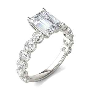 Elegante corte esmeralda Moissanite diamante 925 anillo de compromiso de plata esterlina joyería clásica para bodas fiestas regalos - Product Image 4