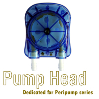 Accessoire Peripump - Ensemble de tête de pompe en bleu avec raccords à barbelés et tube péristaltique PharMed BPT