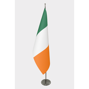 Custom 3x5ft Silk Ireland Indoor <b>Flag</b> with Digital Printing & Aluminum <b>Pole</b> - Product Image 1