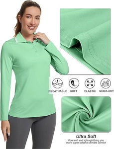 Activewear, camiseta Polo de manga larga para mujer, camisetas Polo de Golf, ligeras, de secado rápido, que absorben la humedad, deportes atléticos de tenis - Product Image 2