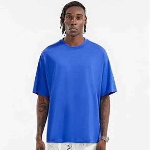 T-shirts pour hommes en coton 100% de haute qualité, coupe ample, poids lourd, impression personnalisée, broderie sur mesure - Product Image 3