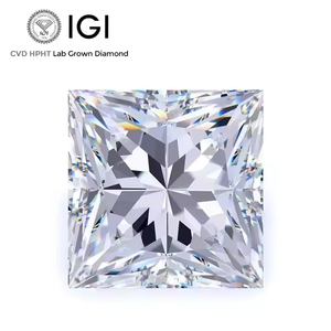 IGI certificado elegante princesa corte laboratorio cultivado diamante lujo anillo y pendiente colgante ético VVS1 claridad F Color diamantes sueltos - Product Image 1