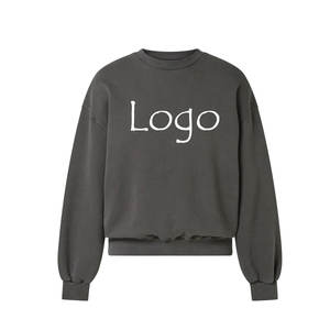 100% coton tissu léger OEM Logo personnalisé sweat-shirt en gros conception personnalisée pull hommes hiver basiques sweats - Product Image 1