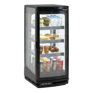 Black 2-Door 93 L Refrigerated <b>Display</b> <b>Case</b> Product Category <b>Display</b> Freezers & Fridges - Product Image 1