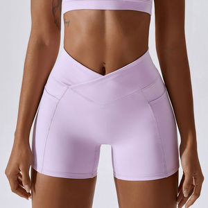 Pantalones cortos de entrenamiento para mujer, 2 bolsillos, recién lanzados, de secado rápido, para gimnasio, Fitness, corte en V, para Yoga, correr, de talla grande - Product Image 5