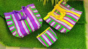 Bolsas grandes con Cremallera de nailon reciclado ecológico con bolsa de cosméticos Bolsas de lavandería de plástico sostenibles Suministro a granel de La India - Product Image 2