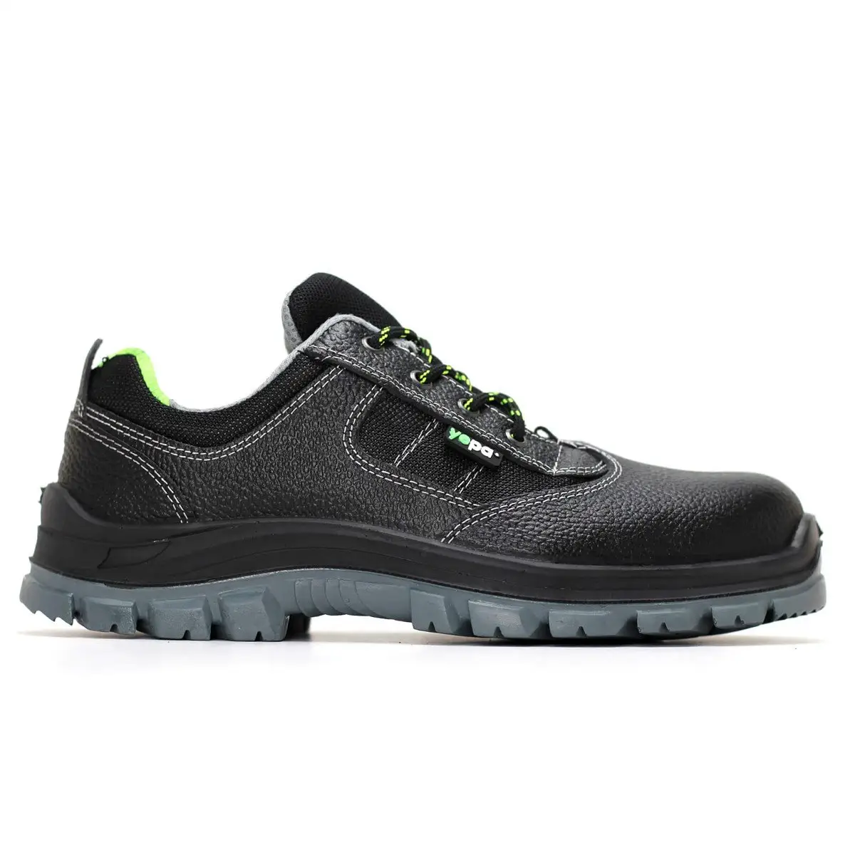 Yepa Roma S2 Steel Toe Black Leather Safety Shoe PU/PU Double Density Anti Slip Outsole High Quality