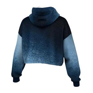 เสื้อฮู้ดผู้ชายไซส์ใหญ่สำหรับฤดูหนาว ขายส่ง พิมพ์ลายโลโก้แบบ 3D ด้วยเทคนิค Sublimation ผ้าวูลย้อมสีพื้น ดีไซน์แบบเสื้อครอปท็อป ชุดวอร์มมีซับใน - Product Image 2