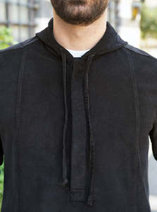 Abaya de luxe pour adulte Munir, faite à la main, qualité supérieure, en velours côtelé de soie, capuche de style marocain, accessoire vestimentaire musulman, anti-rides - Product Image 4
