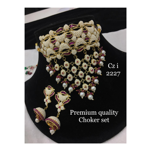 Ensemble collier et boucles d'oreilles en mosaïque Kundan intemporel bijoux de luxe pour les mariages réceptions fêtes glamour pour les occasions de fiançailles - Product Image 5