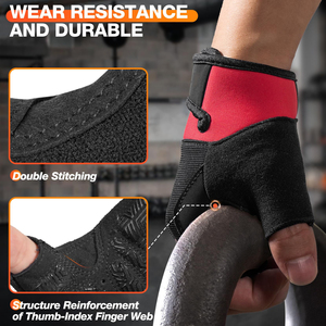 Nuevo diseño de guantes de levantamiento de pesas de neopreno de medio dedo cómodos guantes de entrenamiento de gimnasia de los fabricantes - Product Image 4