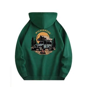 Pull-over à capuche en molleton léger à impression personnalisée pour hommes Style Hip Hop surdimensionné personnalisé grande taille anti-rétrécissement solide - Product Image 2