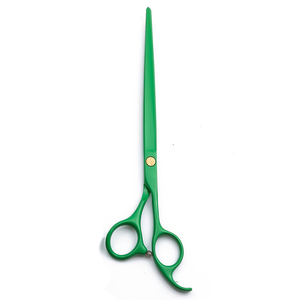 กรรไกรตัดขนสัตว์เลี้ยงแบบตรงใบมีดสแตนเลสเคลือบสีเขียว - Product Image 6