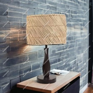 Lampe de table en rotin naturel de haute qualité avec abat-jour antique et bougeoir pour hôtels restaurants bars - Product Image 6