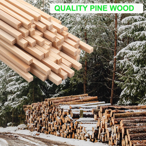Tiges en bois dur carrées non finies, bâtonnets en bois massif pour l'artisanat et les pièces de meubles, tiges en bois dur carrées - Product Image 2