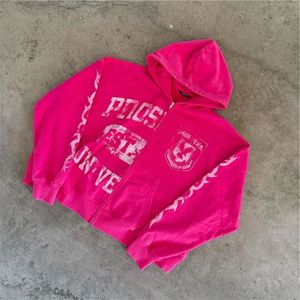 Combinaisons de survêtement en coton délavé à l'acide personnalisées OEM pour hommes Survêtements d'hiver à capuche zippés DTG imprimés avec ensembles de pantalons de survêtement - Product Image 3