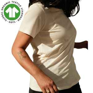 เสื้อแขนแร็กแลนผ้าฝ้ายออแกนิกของผู้หญิงเสื้อยืดผ้าเจอร์ซี่ย์4.3 oz แขนครอปพอดีตัวผ่อนคลายนุ่มและระบายอากาศได้ดี - Product Image 3