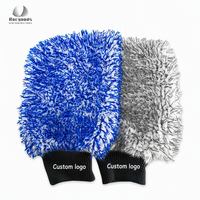 Gant de lavage de voiture double face en microfibre ultra-doux, absorbant, sans peluches, anti-rayures, lavable en machine et séchable, pour le nettoyage des roues