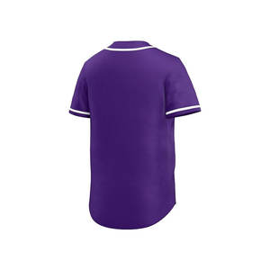 Hombres Color púrpura 2025 Juventud Logotipo personalizado Béisbol con botón Sublimación de alta calidad Jersey de béisbol para hombres - Product Image 4